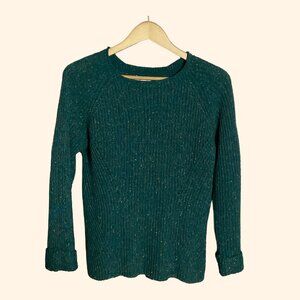 Style & Co Green Speckled Sweater Large